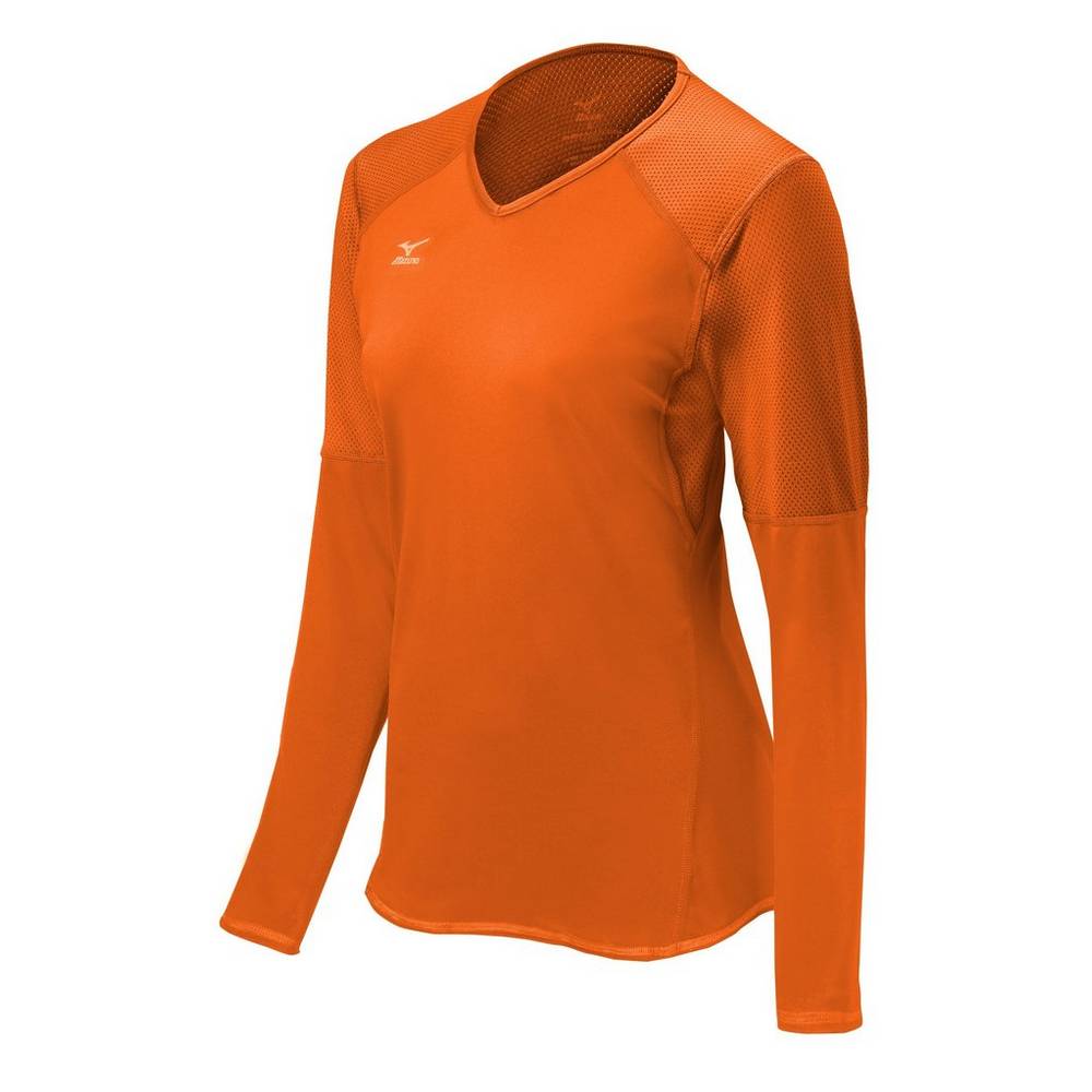 Mizuno Techno VI Long Sleeve Női Mezek Narancssárga JXV489357